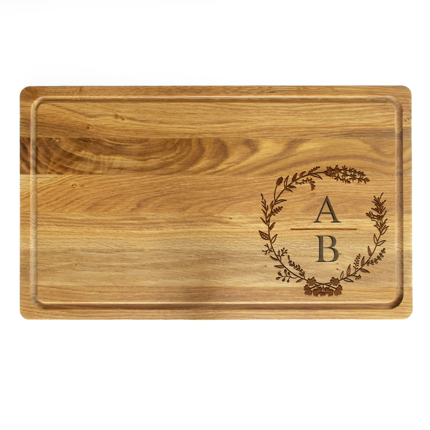 Premium Schneidebrett Eiche personalisiert - Initialen