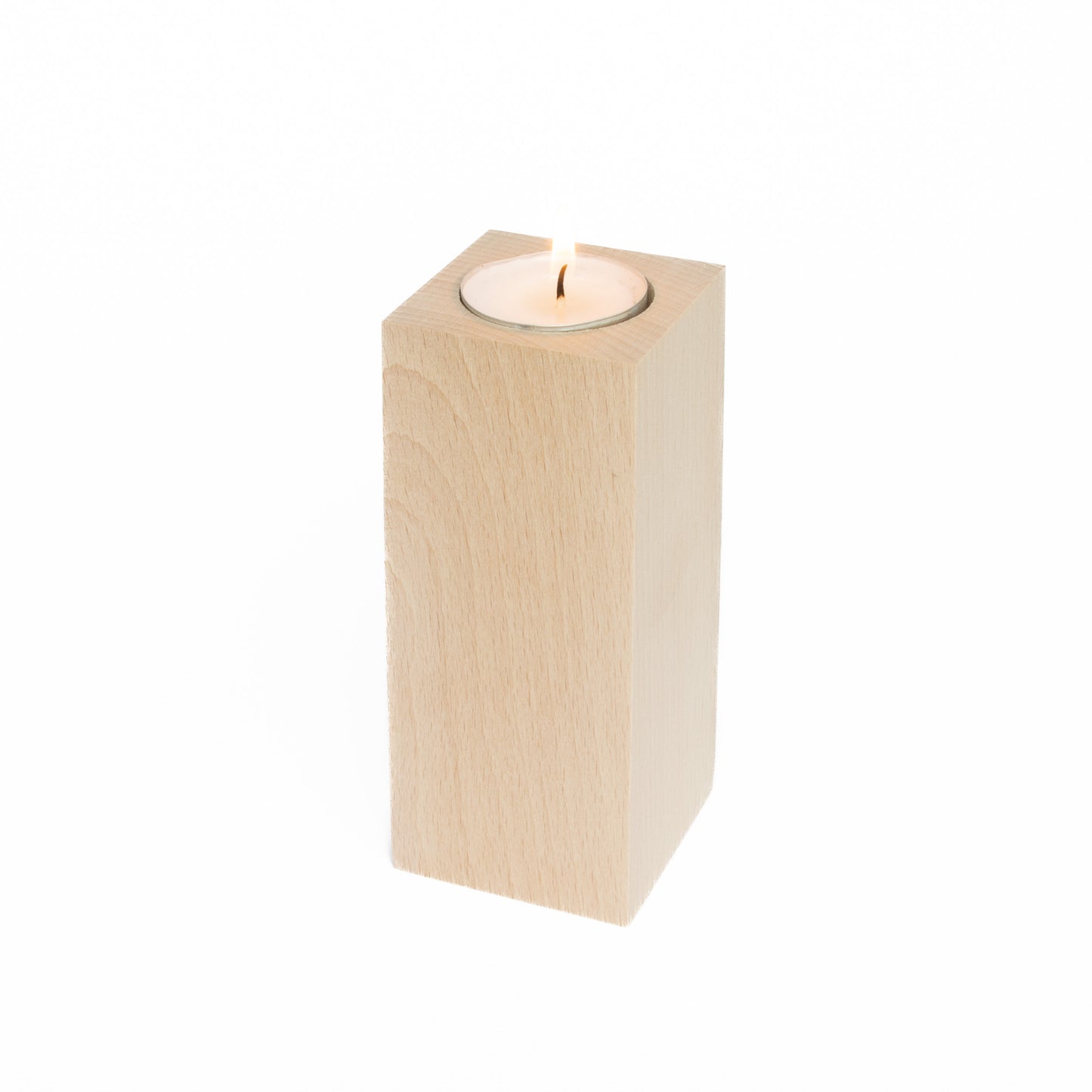 Teelichthalter Buche personalisiert