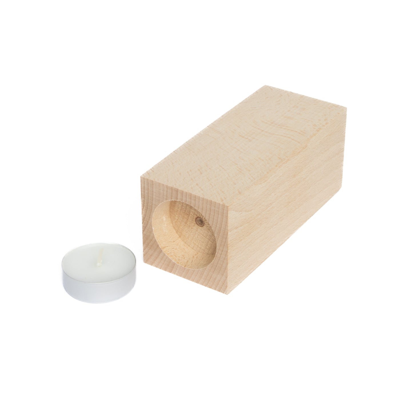 Teelichthalter Buche personalisiert